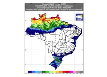 Inmet prevê chuva forte no Norte e Sudeste no começo da semana