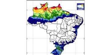 Inmet prevê chuva forte no Norte e Sudeste no começo da semana