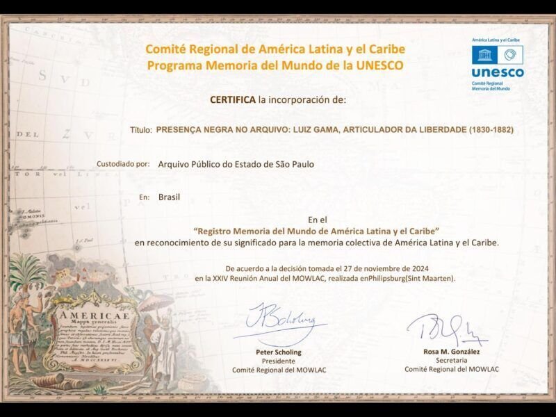 Legado de Luiz Gama busca reconhecimento como Patrimônio Documental da Humanidade na UNESCO
