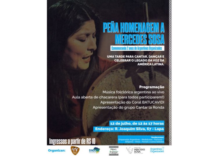 Mercedes Sosa é homenageada no Rio de Janeiro em celebração que une folclore e resistência